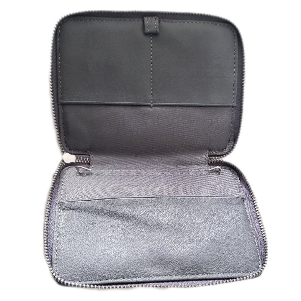 Armani Exchange Wallet - Grey Canvas Zip Around - Picture 3 of 4